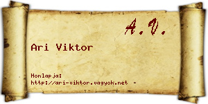 Ari Viktor névjegykártya